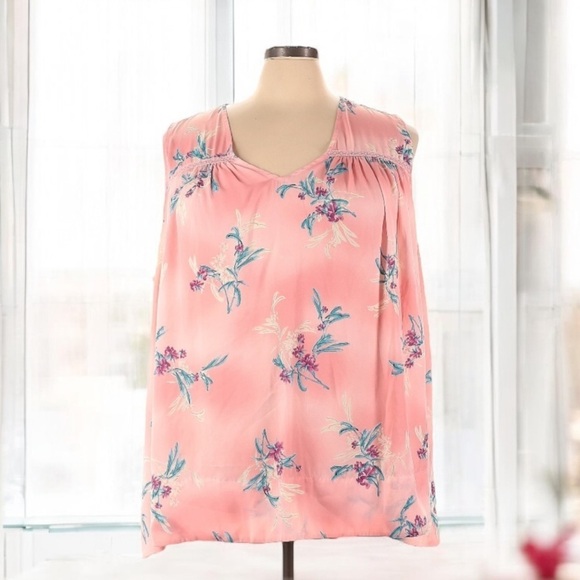 Lane Bryant Floral Pink Sleeveless Top l SIZE 28 - Picture 5 of 8